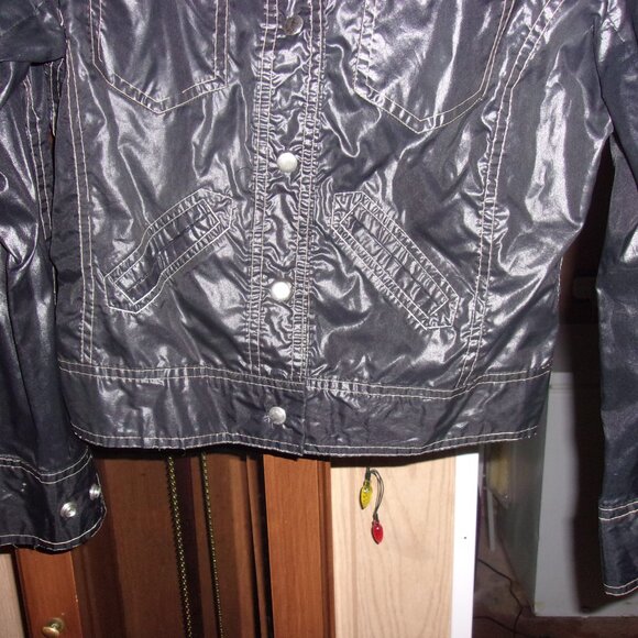 1970"s Black Nylon Cire Light Weight Jacket - Picture 4 of 4